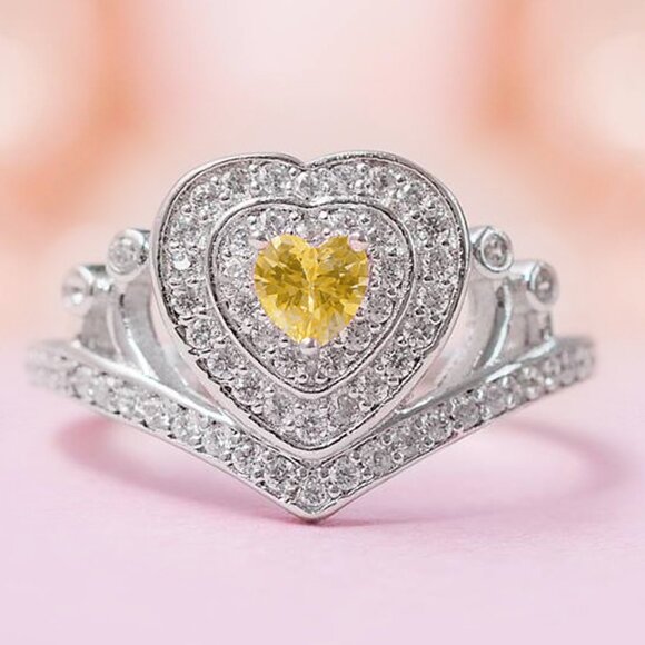 Princess Crown / Tiara Ring, real 925 Sterling Silver Charmed Aroma - Picture 1 of 6
